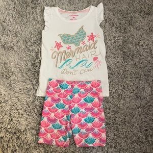 Girls Mermaid Tank Top/Shorts Set Size 5/6